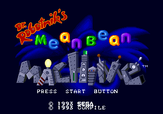Dr Robotnik's Mean Bean Machine title screen for Sega Genesis